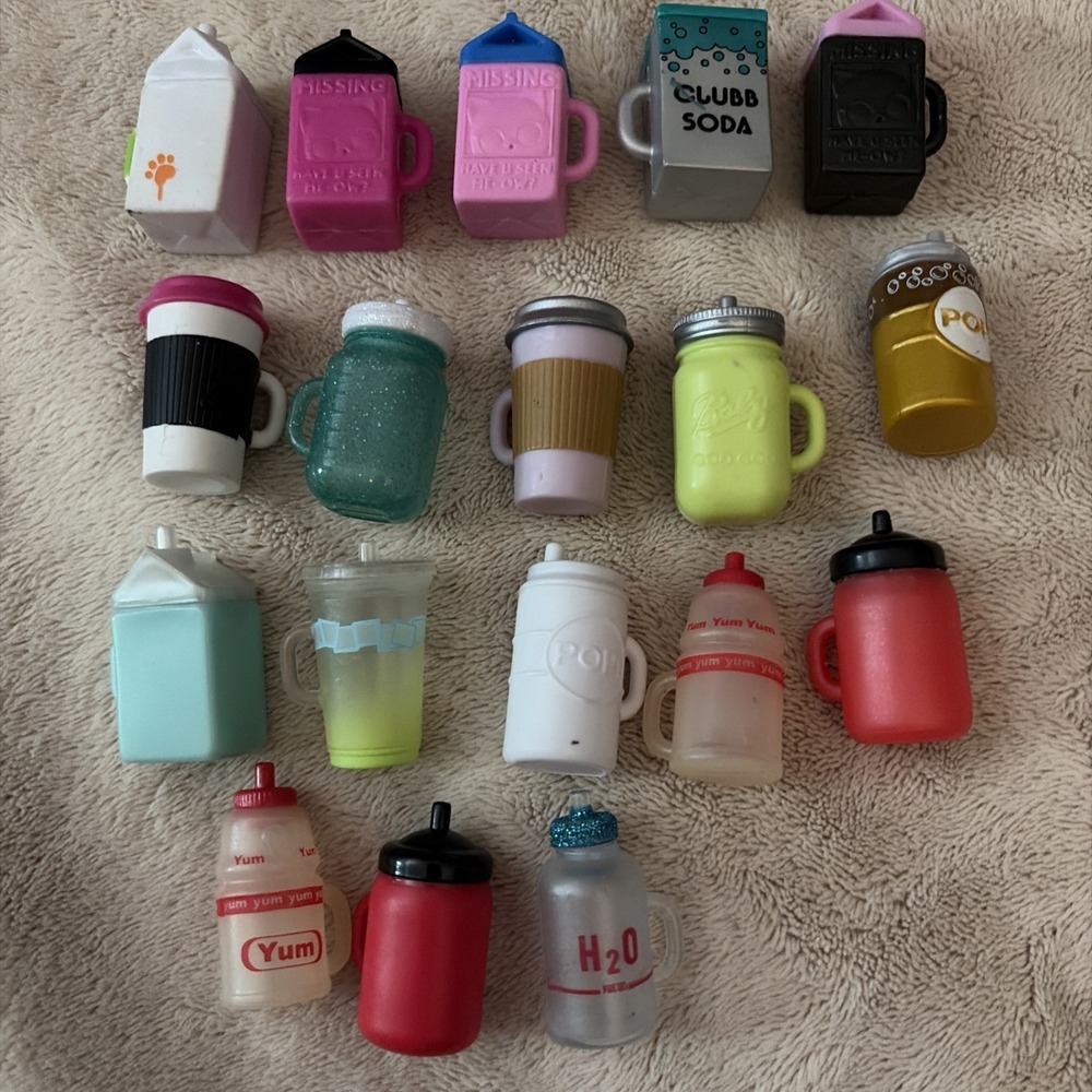 Lot Of 18 LOL Surprise Doll Drink Containers Cups Accessories